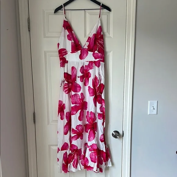 NWT Cupshe Pink and White Floral Maxi Dress - Picture 3 of 9
